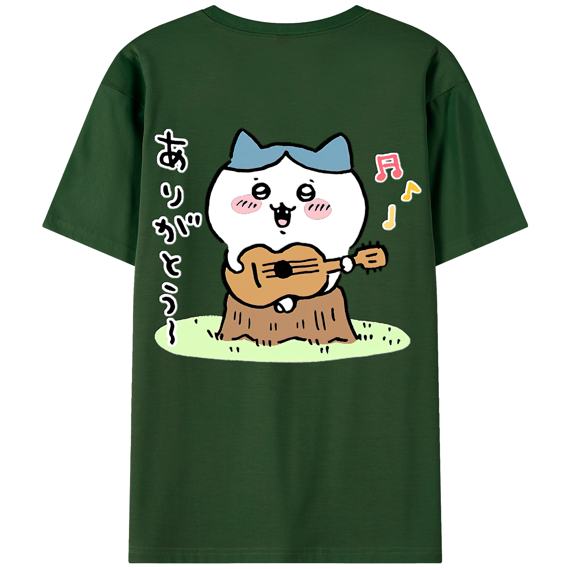（画像用） ちいかわ ハチワレ Chii-kawa hachiware 綿100％半袖Tシャツ（背面プリント）